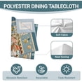 thumbnail image 3 of Boho Flower Birds Rectangle Tablecloth 60 x 84 Inches, Blue Bohemian Vintage Floral Decorative Dining Table Cloth, French Farmhouse Elegant Dinner Tablecover Picnic Party Decoration, 3 of 6