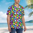 thumbnail image 5 of Daiia Colorful Easter Eggs1 Hawaiian Shirt for Men Gentle Cotton Regular Short Sleeve Casual-Medium, 5 of 9