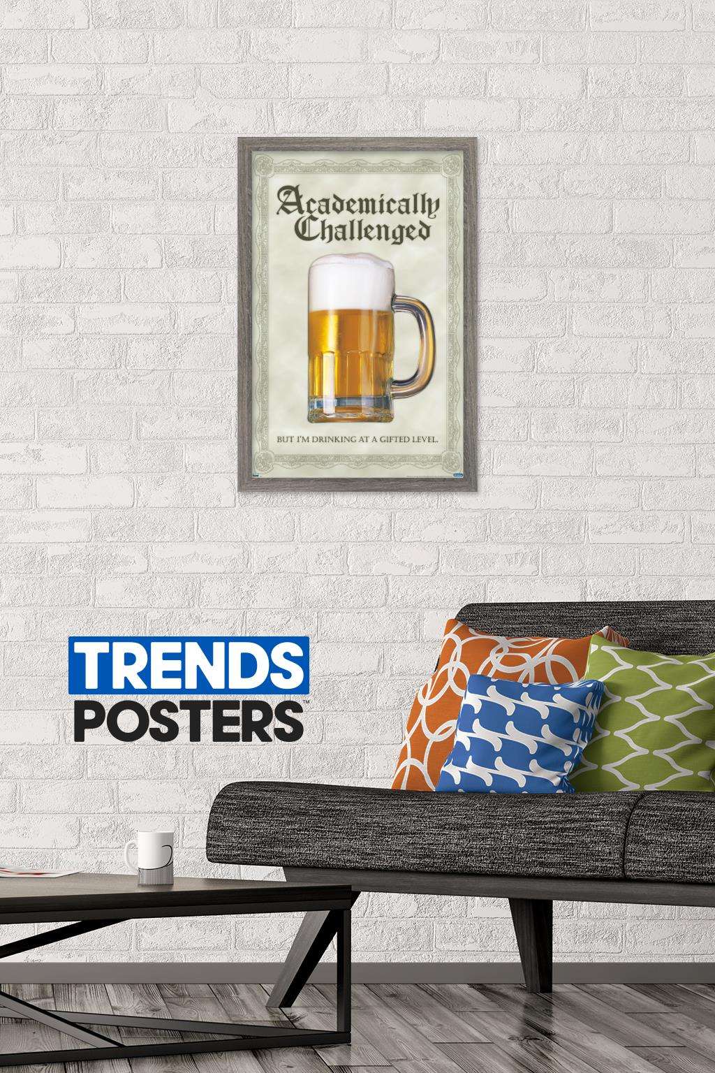 Academically Challenged Wall Poster, 14.725" x 22.375", Framed