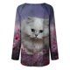 thumbnail image 5 of Blusa de manga larga con cuello redondo para mujer, camisetas informales con estampado de animales Pompotops  FGAJ781, 5 of 5