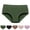 Army Green, variant on CHUMUD Plus Size Cotton Underwear for Women Mid Waisted Solid Full Coverage Stretch Briefs Tummy Control Panties Solid Breathable Panty