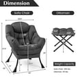 thumbnail image 4 of Giantex Modern Lazy Chair, Single Sofa Chair w/Ottoman, Upholstered Leisure Chairs Set for Living Room, Bedroom, 4 of 8
