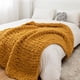 thumbnail image 4 of Inteprter Mantas de punto grueso para un hogar acogedor, fácil de mantener, comodidad y estilo, manta cálida tejida a mano Juegos de cama cúrcuma, 4 of 6