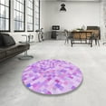 thumbnail image 4 of Ahgly Company Machine Washable Indoor Square Transitional Heliotrope Purple Area Rugs, 3' Square, 4 of 7