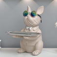 thumbnail image 2 of mmirethe Suitable For Any Occasion Resin Bulldog Tray Statue For Versatile Handmade black, 2 of 6