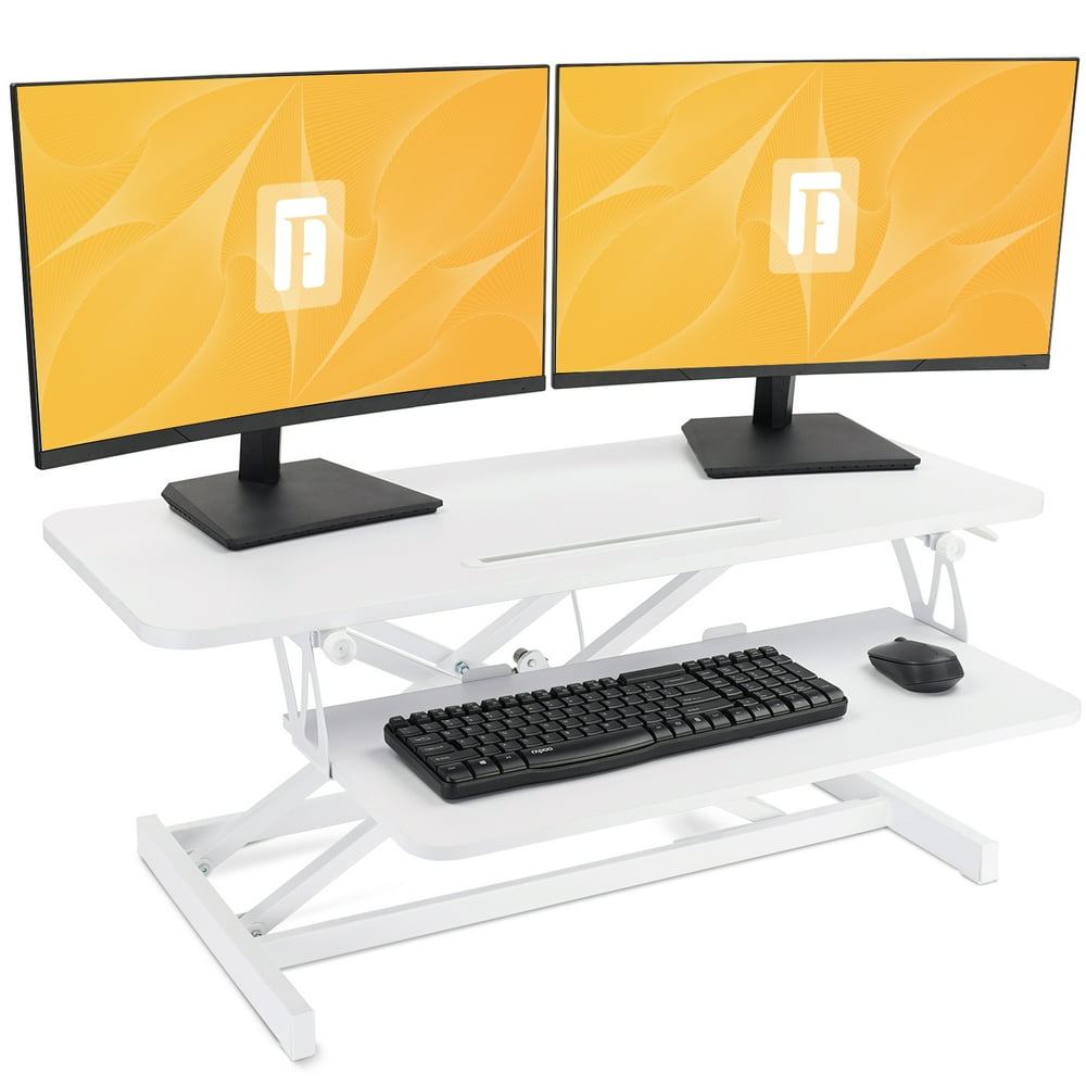 FEZIBO Adjustable Height Standing Desk Converter for Dual Monitor