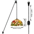 thumbnail image 2 of Kiven Plug in Classic Pendant Light, Pulley Hanging Light with Glass Lampshade and 15FT Cord, Retro Dimmable Ceiling Pendant Light for Bedroom Foyer Hallway Kitchen Island, E26 Socket, 2 of 7
