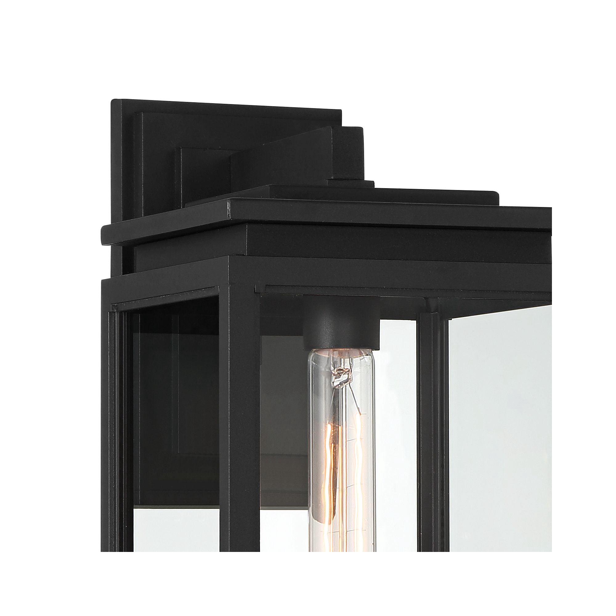 Possini Euro Design Atkins 14 1/4" High Modern Outdoor Wall Light Fixture Mount Porch Weatherproof Matte Black Die Cast Metal