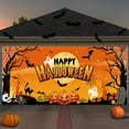 thumbnail image 3 of Decoración De Halloween Para Puertas De Garaje Cubierta Para Puertas Con Bruja De Halloween Pancarta Colgante Mural Grande Con Fondo De Macetas Adecuado Para El Hogar Exterior Interior Fiestas Pared, 3 of 3