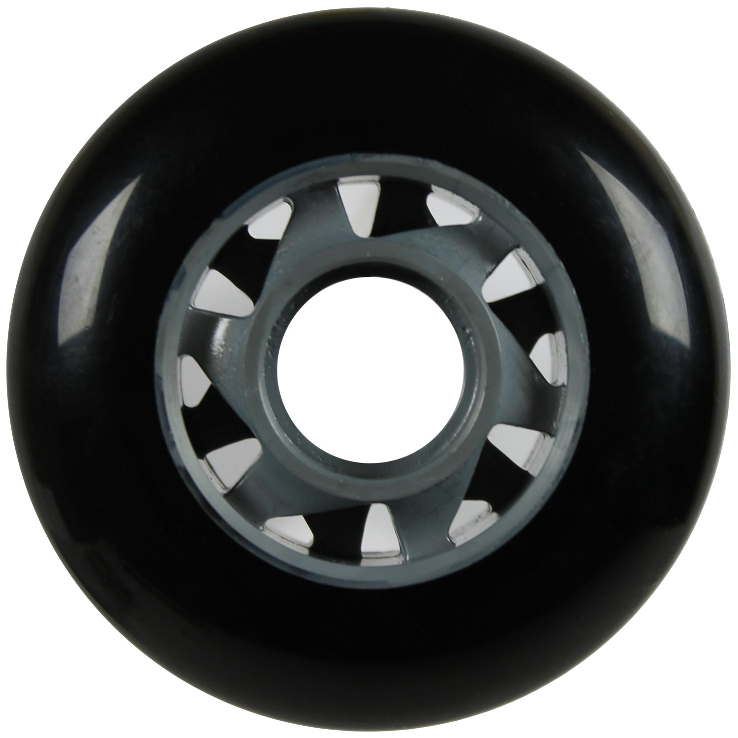 Inline Skate Replacement Wheel Silver/Black 76mm 78A Cyclone