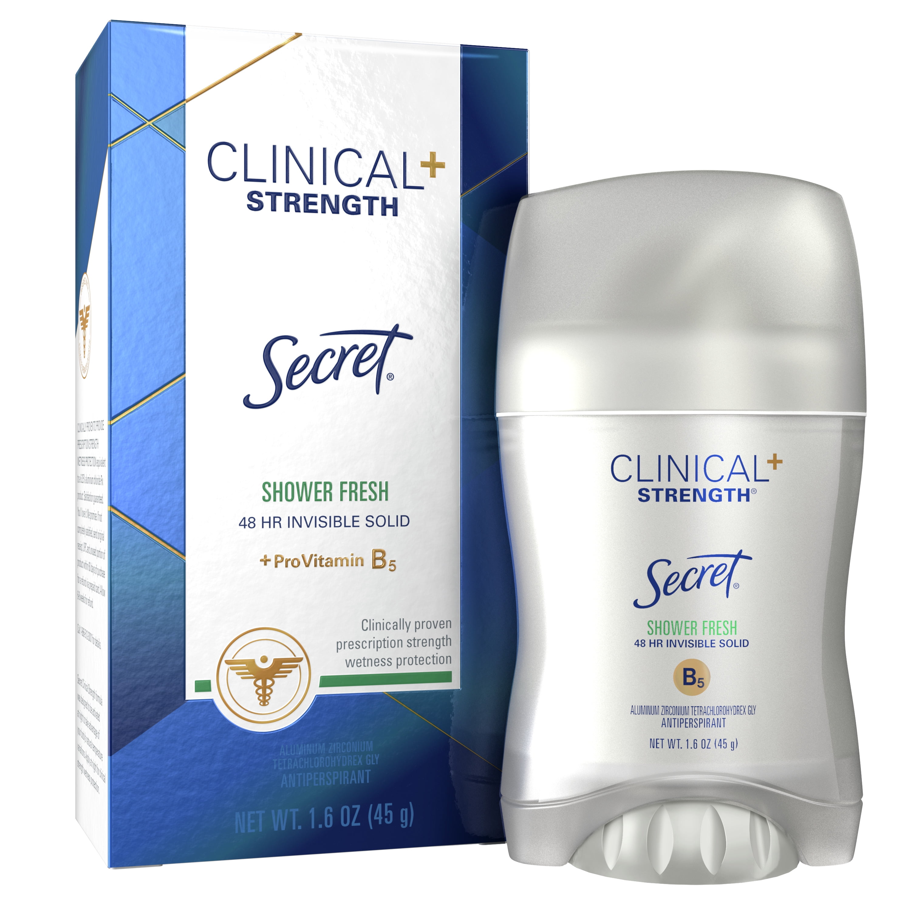 Secret Clinical Strength Invisible Solid Antiperspirant Deodorant for Women, Shower Fresh, 1.6 oz