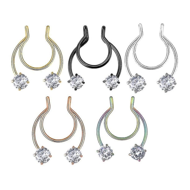 Anillo falso de acero inoxidable YONGSHENG en forma de herradura 5 piezas
