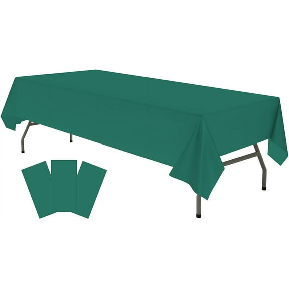 Xukmct 2 Pcs Plastic Waterproof Table Cover Disposable Table Cloth Rectangle Tablecloths for Birthday Wedding Party Supplies, 54" x 108"