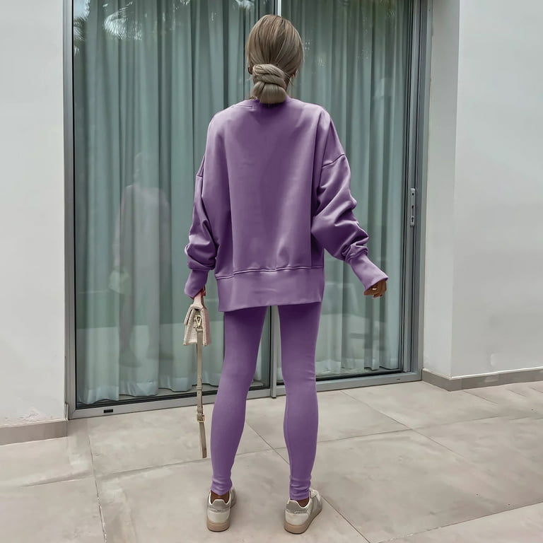 Sweatshirt and Leggings Set for Womens Piece Outfits Oversized