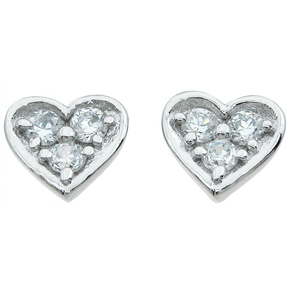 925 Sterling Silver Heart Earrings Studs Makes Unique Happy Anniversary Gifts, Heart Sterling Silver Earrings