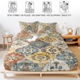 thumbnail image 5 of Twin Sze Fitted Sheet Set - Vintage Boho 2 Piece Bedding Sets 16" Deep Pocket Fitted Sheet with 1 Pillowcase, Chic Farmhouse Neutral Morocco Geometric Brushed Microfiber Hotel Luxury Bed Sheets, 5 of 9