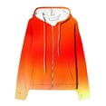 thumbnail image 6 of Scyoekwg Womens Jackets Zipper Drawstring Hooded Sweatshirts Jacket Hoodies Coats with Pocket Loose Outwear Long Sleeve Casual Gradient Color Outerwear (Orange,L), 6 of 6