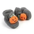 thumbnail image 5 of Baby Booties Halloween Pumpkin Booties Fleece Slippers Soft Newborn Crib Shoes Prewalkers, 5 of 9