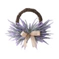 thumbnail image 1 of Corona De Flores De Seda Con Lavanda Y Lazo - Diseño Duradero Para Decoración De Interiores Y Exteriores, 1 of 1