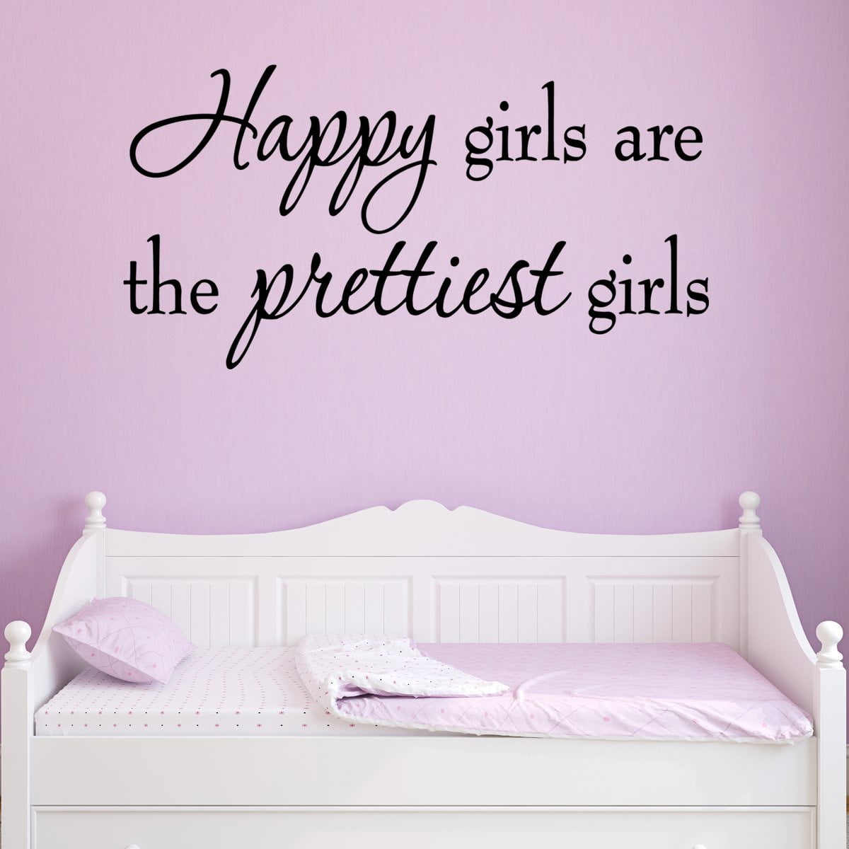 VWAQ Happy Girls are the Prettiest Girls Wall Art Decal Quotes Sayings