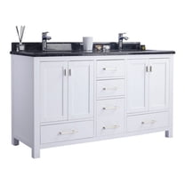 Laviva Wilson 60" Wood Cabinet with Marble Countertop in White/Black