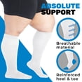 thumbnail image 5 of (3 Pairs) Made in USA - Wide Calf Compression Socks 15-20mmHg - White, 3XL, 5 of 11