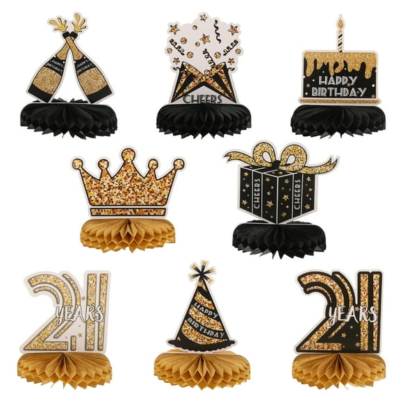 Miangastore 8pcs Happy Birthday Honeycomb Decoration Birthday Decor Honeycomb Centerpieces