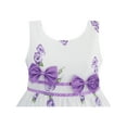 thumbnail image 3 of Girls Dress Purple Rose Flower Double Bow Tie Party Kids Sundress 9-10, 3 of 5