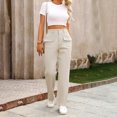 thumbnail image 4 of biudgviw Lounge Pants for Women Fall Comfy High Waist Work Office Pants Loose Wide Straight Leg Business Casual Pants with Pockets, 4 of 6