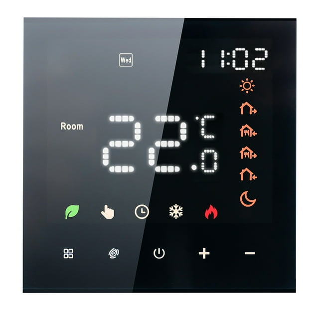 Smart Thermostat 16A Digital Programmable LCD Display Touchscreen Underfloor Heating Temperature Controller Digital Intelligent Wall Thermostat for Electric Heating