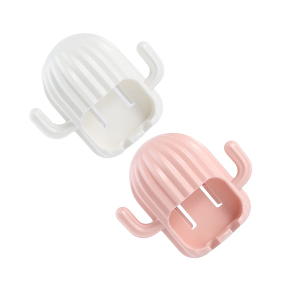 MERRYHAPY 2Pcs Adorable Toothbrush Racks Cactus Shaped Plastic for Bathroom Use in White