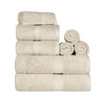 thumbnail image 2 of Premium Egyptian Cotton Highly Absorbent Assorted 8-Piece Plush Towel Set - 30" x 55", 20" x 30", 13" x 13", 2 of 9