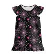thumbnail image 5 of Leey-World Halloween Toddler Pajamas Girls Cute Halloween Nightgown Dress Flutter Short Sleeves 2-10 Years Soft Casual Dress, 5 of 7