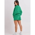 thumbnail image 5 of Women 2 Piece Outfits Sweatsuit Oversized Sweatshirt & Lounge Shorts 2023 Casual Cozy Pajamas Tracksuit Set, 5 of 18