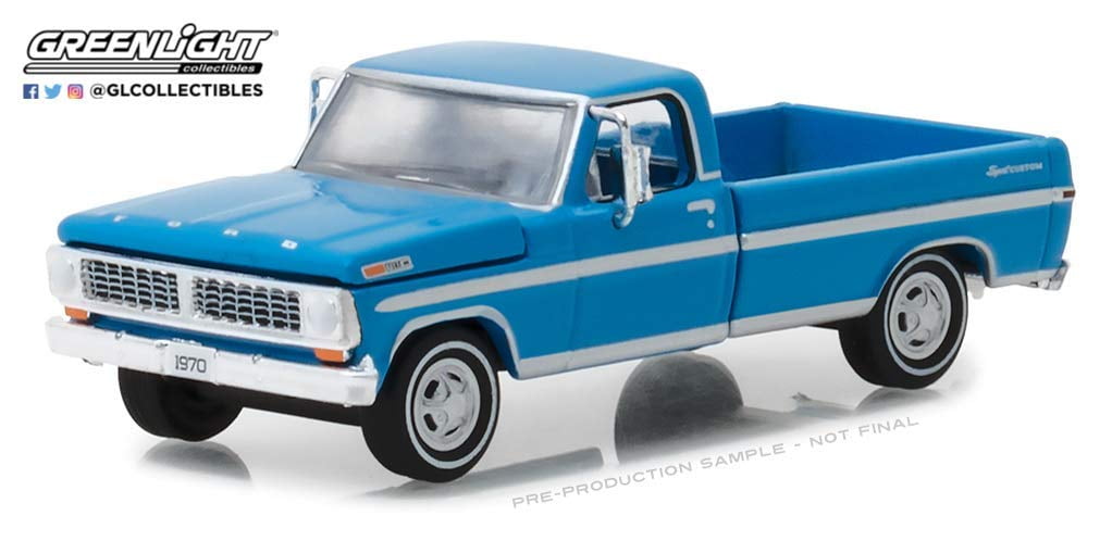 1970 F-100 Explorer Special Long Bed Pickup Truck Grabber Blue Hobby Exclusive 1/64 Diecast Model Car by Greenlight