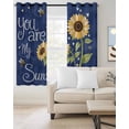 thumbnail image 2 of You Are My Sunshine Kitchen Curtains Yellow Sunflowers Cute Bees Heart Blue Cafe Short Curtains for Bathroom Blackout Window Curtain Small Window Treatment Drapes for Bedroom Living Room 52"x45"x2, 2 of 9