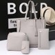 thumbnail image 5 of 4 unids/set Litchi cuero borla mujer bolso de mano bolso de hombro bolsas de tarjeta (gris) Likrtyny Para estrenar, 5 of 6