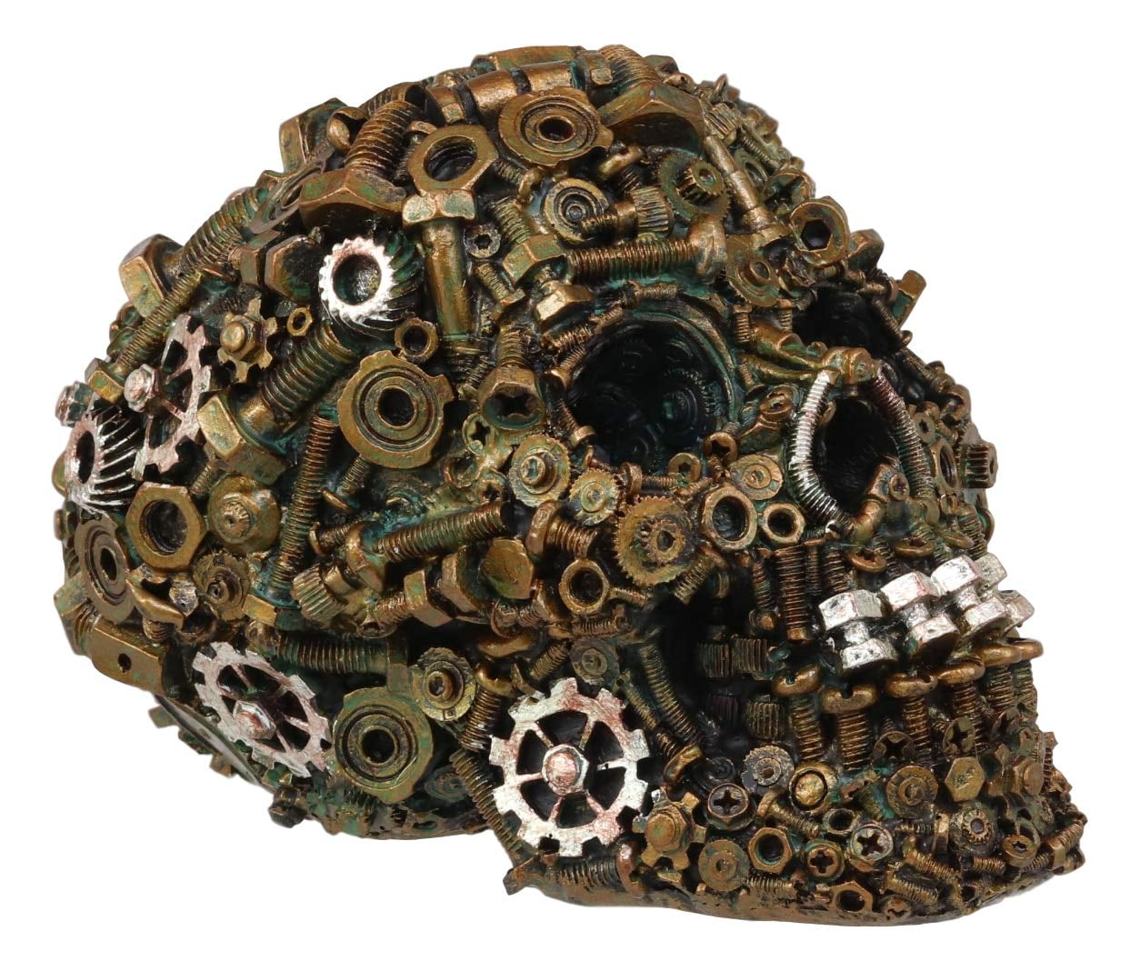 Steampunk Junkyard Gearwork Mechanic Gears Nuts Bolts And Screws Skull Statue
