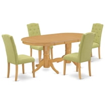 East West Furniture Dining Room Set Oak, VACE5-OAK-07
