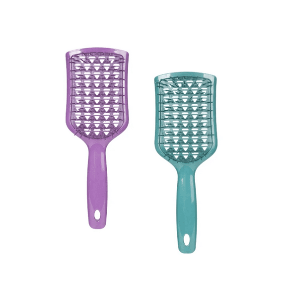 2PCS Detangling Brush Hairbrush Hollow Removes Tangles for Dry/Wet Hair (Green Purple)​