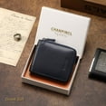 thumbnail image 3 of Cartera de Cuero Genuino para Hombre con Zíper, RFID, Segura, de Gran Capacidad, Doble Pliegue, Multi-tarjeta, Carteras de Cuero para Hombre y Monedero, 3 of 7