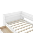 thumbnail image 2 of Pine Wood Twin Size Daybed with Charging Station, Daybed Sofa Bed Frame with Drawers and   Shelves, L Shaped Bookcase Bed for Bedroom, Guestroom, Dorm,White, 2 of 9