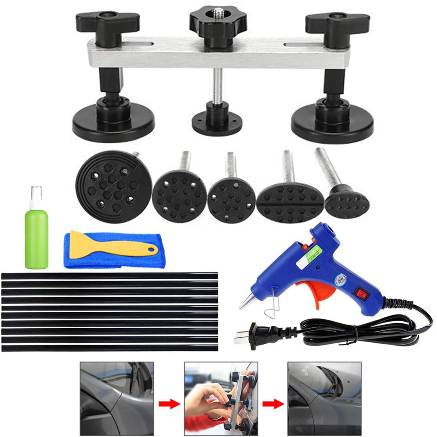 Paintless Dent Repair Removal Tools Kit Dent Puller with Hot Melt