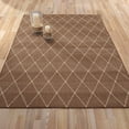 thumbnail image 4 of Ottomanson Jardin Diamond Trellis Design 5x7 Non Shedding Indoor Area Rug, 5'3" x 6'11", Brown, 4 of 5