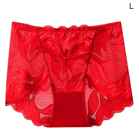 

dido Panties Women Hollow Lace Mid-waist Breathable Underwear Briefs