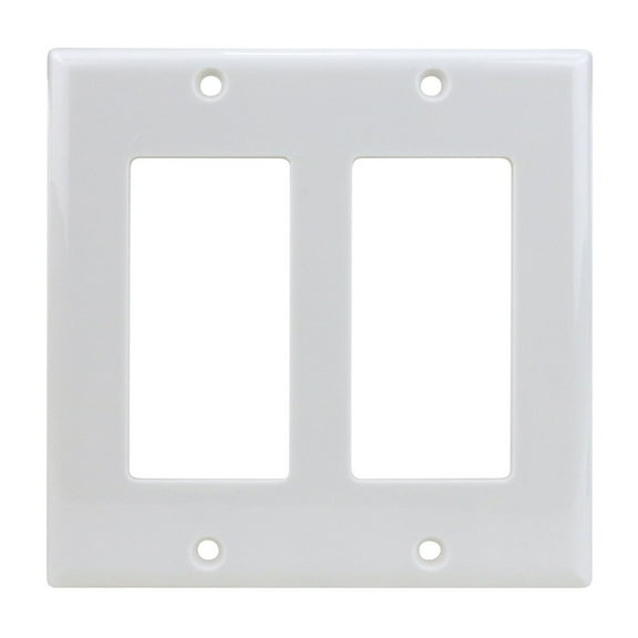 Construct Pro Decorative Double Gang Wall Plate (White)