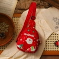 thumbnail image 2 of Christmas Gift Bag, Crossbody Purse, Small Portable Santa Claus Holiday Treat Storage, Red Green Cloth Fabric Durable Festive Accessory, 2 of 7