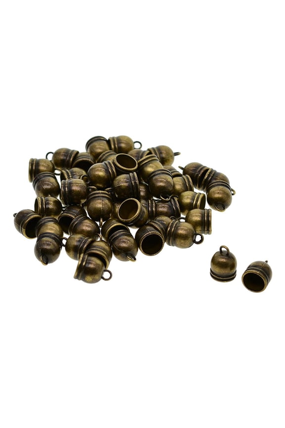 50Pcs Metal Tassel End Cord Caps Design Bronze