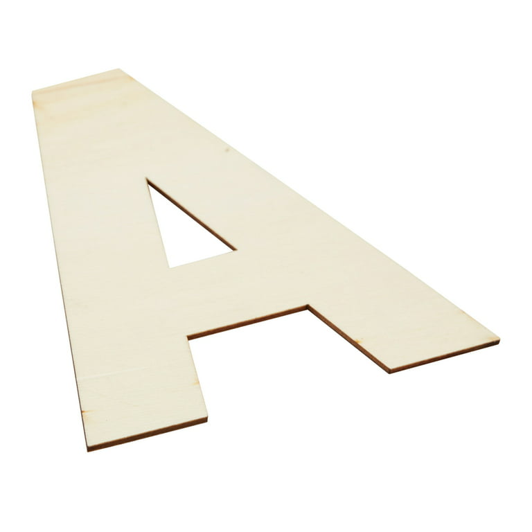 36 Pieces Unfinished Wooden Alphabet Letters for Crafts, 2 Extra Sets of Vowels AEIOU (6 inches)