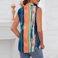 thumbnail image 5 of Craaazy Women's Loose Fit Printed Sleeveless Shirt - Comfy Collared Blouse for Effortless Chic Gifts, 5 of 6